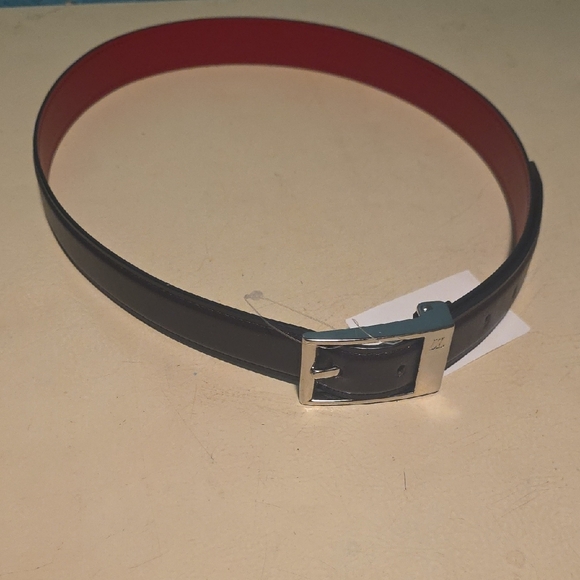 Christian Louboutin Black and Red Leather Belt - Picture 1 of 1